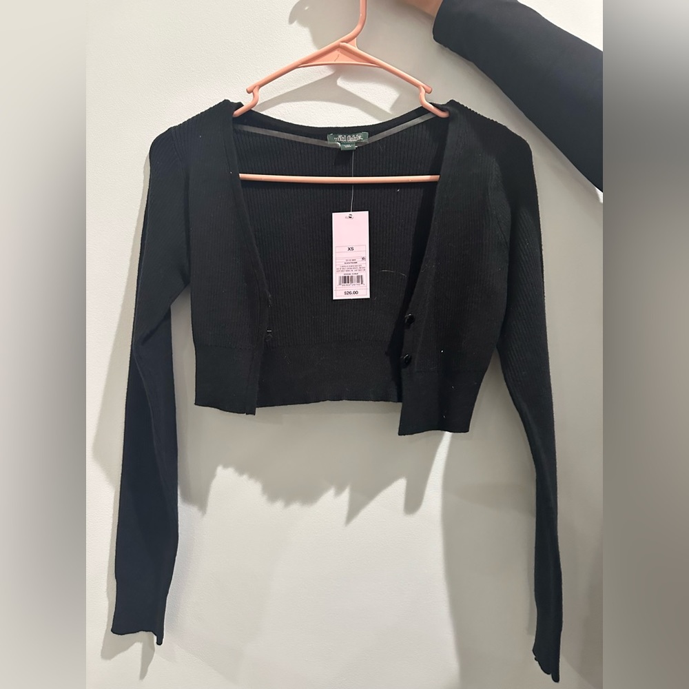 target wild fable cropped sweater button up